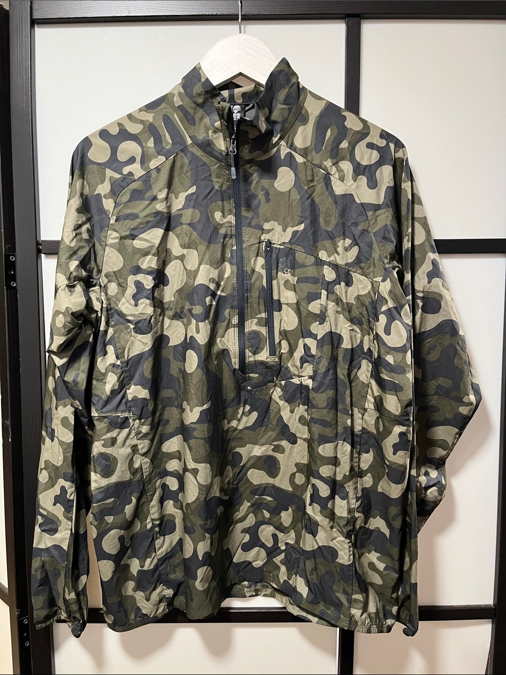 Mountain Hardwear Mens Camo Pullover Lightweight Anorak Jacket Sz L
